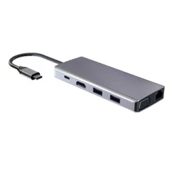 Adapter 11 In 1 Usb-C Hub Ethernet Hdmi Vga  Powerology - Grey